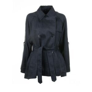FAY Women's Double-Breasted Trench Coat Women BLUE Coats & Jackets